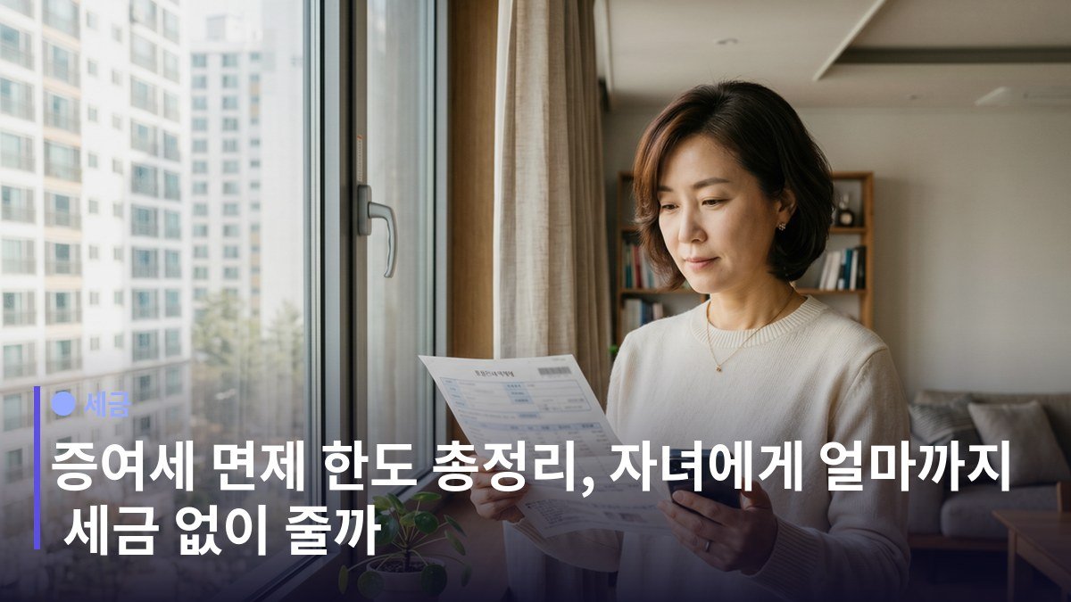 증여세 면제 한도 - 관계별 공제 한도 (10년 합산)
