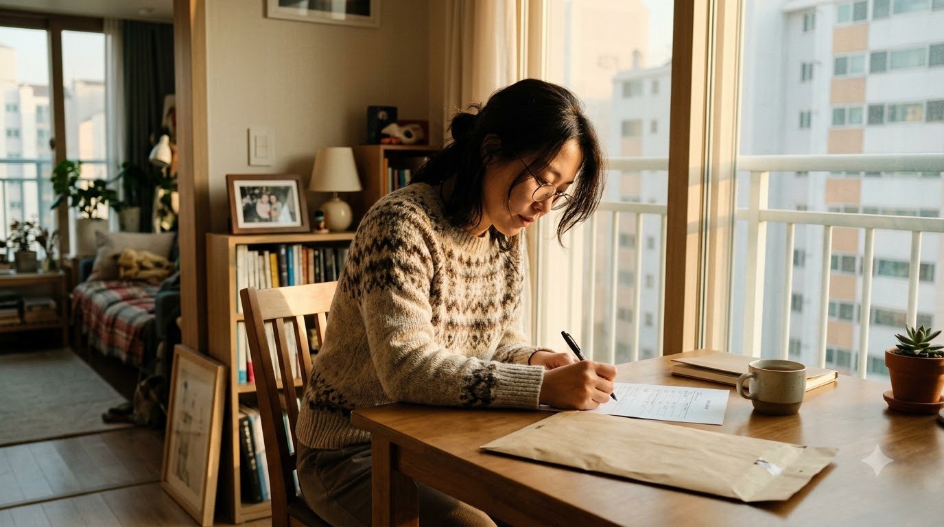 내용증명을 작성하는 모습